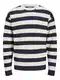 JACK & JONES Pullover 'SPRING' nachtblau / weiß
