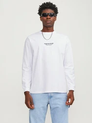 Jack & Jones Langarmshirt JORVESTERBRO TEE LS CREW NECK schwarz/weiß
