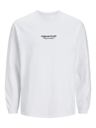Jack & Jones Langarmshirt JORVESTERBRO TEE LS CREW NECK schwarz/weiß