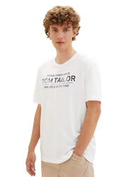 TOM TAILOR T-Shirt mit Frontprint schwarz/weiß