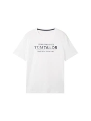 TOM TAILOR T-Shirt mit Frontprint schwarz/weiß