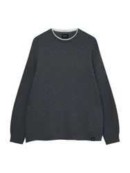 Pull&Bear Pullover dunkelgrau/weiß