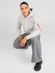 ALPHA INDUSTRIES Sweatshirt hellgrau/weiß