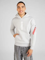 ALPHA INDUSTRIES Sweatshirt hellgrau/weiß