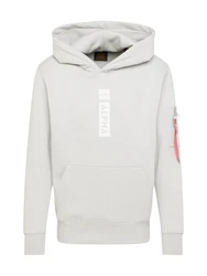 ALPHA INDUSTRIES Sweatshirt hellgrau/weiß
