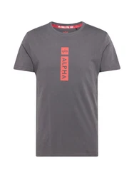 ALPHA INDUSTRIES T-Shirt graphit/hellrot