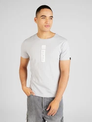 ALPHA INDUSTRIES T-Shirt hellgrau/weiß