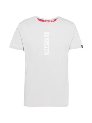 ALPHA INDUSTRIES T-Shirt hellgrau/weiß