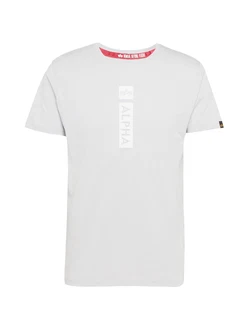 ALPHA INDUSTRIES T-Shirt hellgrau/weiß