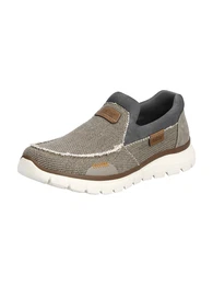 Mokassin beige / braun / grau