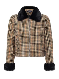 Přechodná bunda koňaková / cappuccino / černá