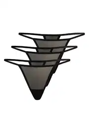 Tanga 'Paski' černá