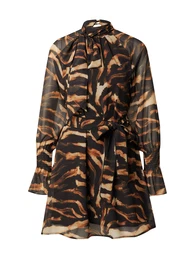 Šaty koňaková / cappuccino / černá