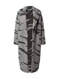 P?echodný kabát ?edý melír / ?erná