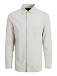 JACK & JONES Hemd PHOENIX dunkelgrau/weiß
