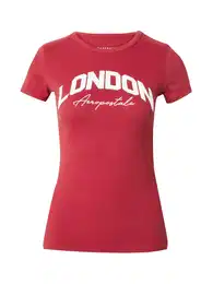 Tričko 'LONDON' ohnivá červená / bílá
