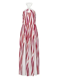 Šaty pink / červená / bílá