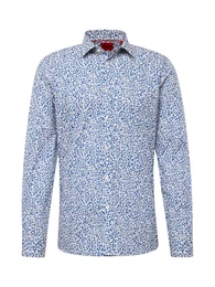 Hemd 'Elisha02' blau / naturwei