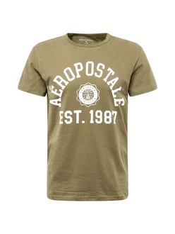 AROPOSTALE T-Shirt khaki/wei