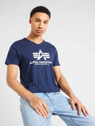ALPHA INDUSTRIES T-Shirt navy/weiß