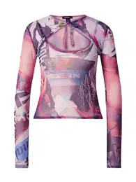 Tričko modrá / pink / černá / bílá