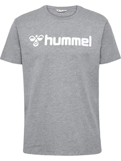 hummel T-Shirt Regular Fit Stretch Rundhalsausschnitt Logo (7928) graumeliert/weiß hummel T-Shirt Regular Fit Stretch Rundhalsausschnitt Logo (7928) graumeliert/weiß
