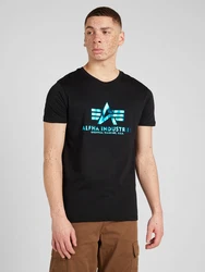 Alpha Industries Basic Foil Print T-Shirt trkis/schwarz