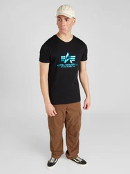 Alpha Industries Basic Foil Print T-Shirt trkis/schwarz