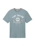 TOM TAILOR T-Shirt grau/hellgrau/orange TOM TAILOR T-Shirt grau/hellgrau/orange