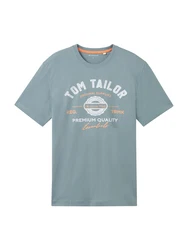 TOM TAILOR T-Shirt grau/hellgrau/orange