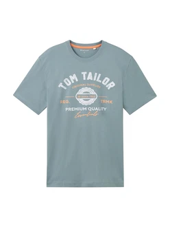 TOM TAILOR T-Shirt grau/hellgrau/orange