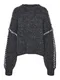 VERO MODA Svetr 'ZEN'  tmavě šedá / bílá