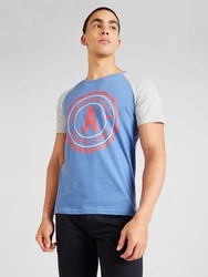 AROPOSTALE T-Shirt blue denim/hellgrau/melone/wei