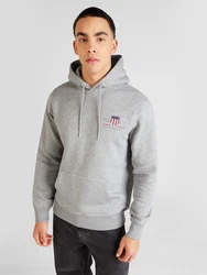 Gant Hoodie REGULAR MEDIUM ARCHIVE SHIELD dunkelblau/graumeliert/knallrot/weiß