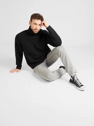 WEEKDAY Pullover 'Renzo' schwarzmeliert