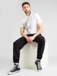 ABOUT YOU T-Shirt 'Len' graumeliert/schwarz/weiß