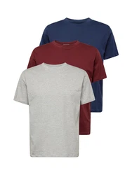 ABOUT YOU T-Shirt 'Len' marineblau / graumeliert / bordeaux