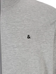 Jack & Jones Plus Sweatjacke 'JJEPaulos' dunkelblau / grau