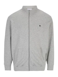 Jack & Jones Plus Sweatjacke 'JJEPaulos' dunkelblau / grau