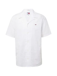 Tommy Jeans Hemd TJM LINEN BLEND CAMP SHIRT EXT Creme/Weiß/Khaki