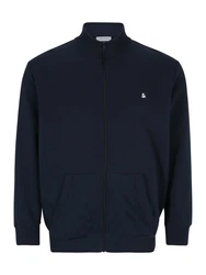 Jack & Jones Plus Sweatjacke 'JJEPaulos' marine/wei
