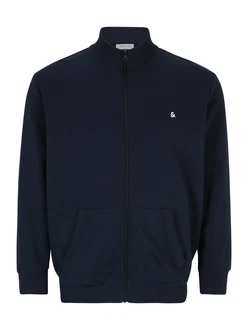 Jack & Jones Plus Sweatjacke 'JJEPaulos' marine/wei