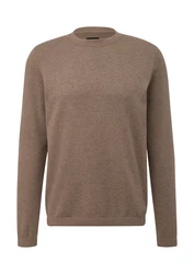 QS Strickpullover Basic braunmeliert