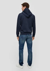 QS Sweatjacke Basic-Sweatjacke blau