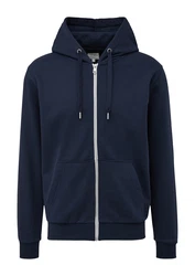 QS Sweatjacke Basic-Sweatjacke blau