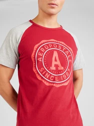 AROPOSTALE T-Shirt graumeliert/rot/pastellrot/weiß