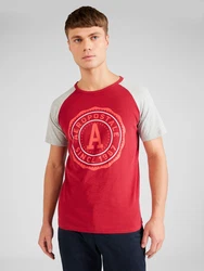 AROPOSTALE T-Shirt graumeliert/rot/pastellrot/weiß