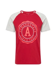 AROPOSTALE T-Shirt graumeliert/rot/pastellrot/weiß