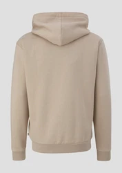 QS Sweatjacke Basic-Sweatjacke beige