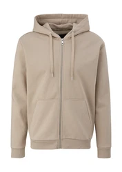 QS Sweatjacke Basic-Sweatjacke beige